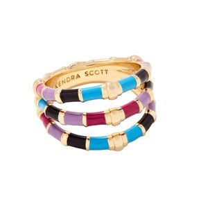 Kendra Scott Essie Triple Band Ring Gold Orchid Mix. Size 7